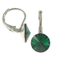 8mm Ohrringe mit Swarovski Kristall in der Farbe Smaragd Grün